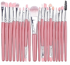 Makeup Brush Set, 20 pcs, pink - Deni Carte — photo N1