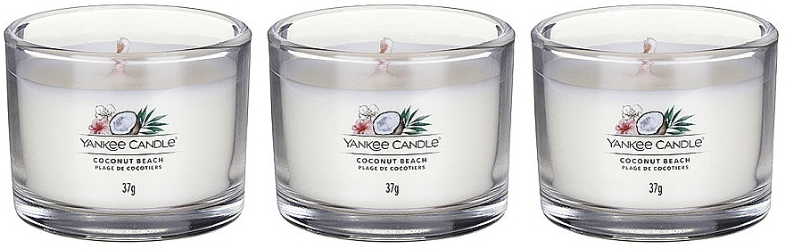 Scented Candle Set "Coconut Beach" - Yankee Candle Coconut Beach (candle/3x37g) — photo N3