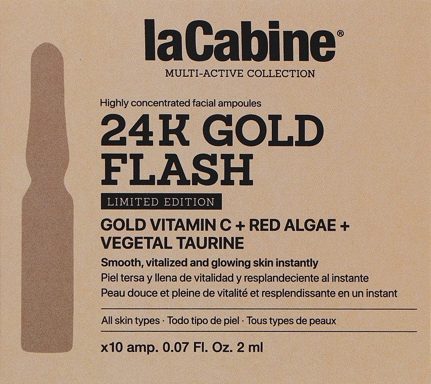 Firming Face Ampoules - La Cabine Flash 24 K Gold Ampoules — photo N3