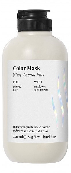 Light Protective Mask for Colored Hair - Farmavita Back Bar No5 Color Mask Cream Plus — photo N1