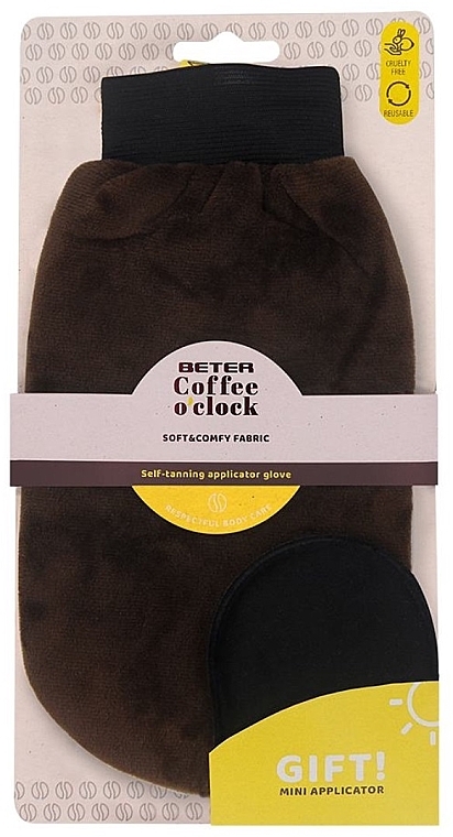 Self-Tan Applicator Mitten - Beter Coffee O'Clock Self-Tanning Applicator Glove+ Mini Applicator — photo N1