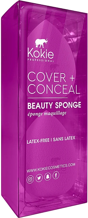 Makeup Sponge, 2pcs - Kokie Professional Cover + Conceal Beauty Sponge — photo N1