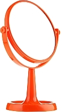 Fragrances, Perfumes, Cosmetics Stand Mirror 85734, round, 15,5 cm, orange - Top Choice Colours Mirror