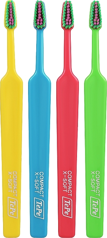 Toothbrush Set, 4 pcs, option 5 - TePe Colour Compact Extra Soft — photo N1
