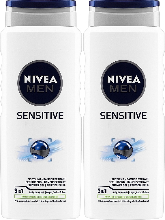 Set - Nivea Men Sensitive (sh/gel/2x500ml) — photo N1