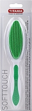 Fragrances, Perfumes, Cosmetics 2-Sided Pedicure File, pumice, emery, light green - Titania