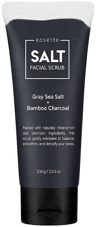 Face Salt Scrub - Kosette Salt Facial Scrub Gray Sea Salt + Bamboo Charcoal — photo N1
