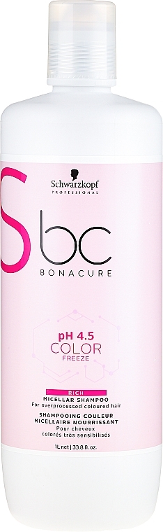 Micellar Shampoo for Color-Treated Hair - Schwarzkopf Professional Bonacure Color Freeze Rich Micellar Shampoo — photo N5