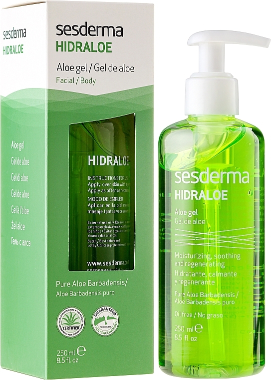 Face & Body Aloe Gel - SesDerma Laboratories Hidraloe Aloe Gel — photo N1