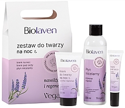 Night Face Care Set - Biolaven (cr/50ml + cleanser/150ml + eye/cr/15ml) — photo N1