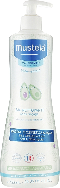Cleansing Face & Body Water - Mustela Cleansing Water No-Rinsing With Avocado — photo N5