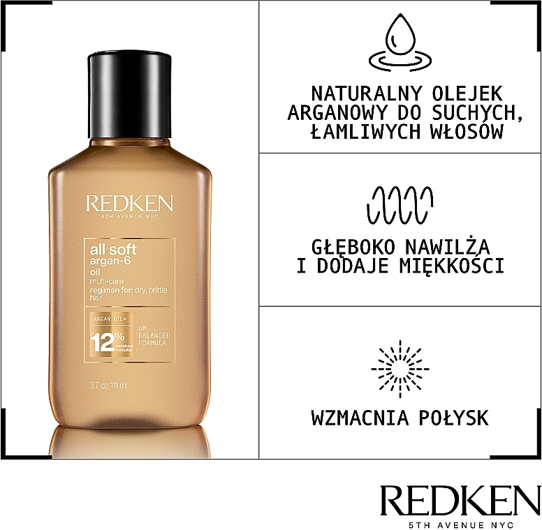 Hair Argan Oil - Redken All Soft Argan-6 Oil — photo N4