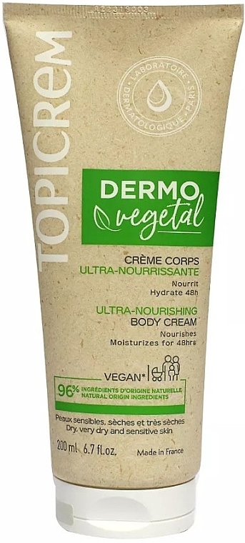 Ultra-Nourishing Body Cream for Dry Skin - Topicrem Dermo Vegetal Ultra-Nourishing Body Cream — photo N1