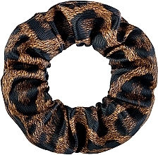 Faux Leather Classic Scrunchie, brown leopard - MAKEUP Hair Accessories — photo N2
