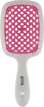 Hair Brush, white with pink teeth - Kodi Professional Soft Touch Hairbrush — photo N1