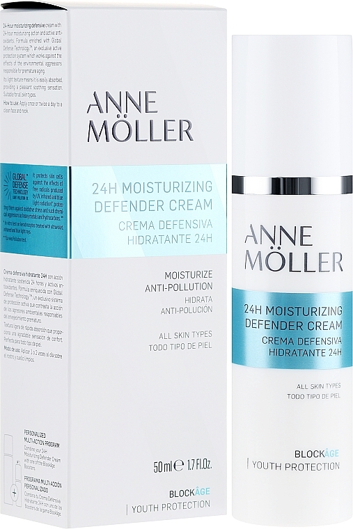 Moisturizing Face Cream - Anne Moller Blockage 24h Moisturizing Defender Cream — photo N1