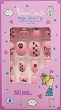 Cat False Nails for Kids, pink, 961 - Deni Carte Magic Miss Tips — photo N1