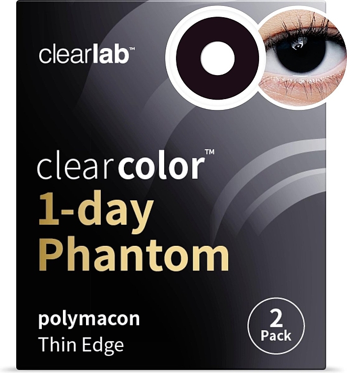 One-Day Color Contact Lenses 'Black Out', 2 pieces - Clearlab ClearColor 1-Day Phantom — photo N1