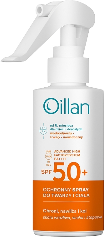 Sun Protection Face and Body Spray - Oillan Sun Spf50+ — photo N1