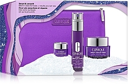 Fragrances, Perfumes, Cosmetics Face Care Set - Clinique Smart & Smooth (serum/30ml + cr/50ml + eye/cr/5ml + pouch)