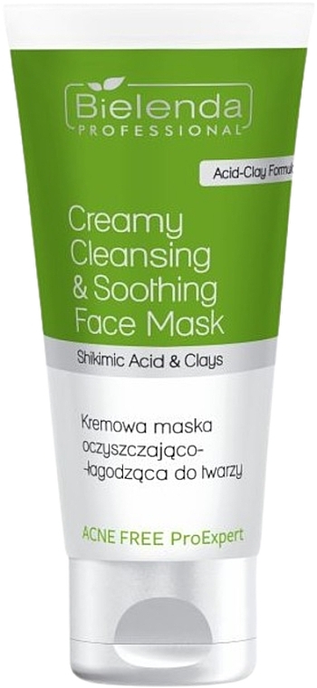 Creamy Face Mask - Bielenda Professional Acne Free Pro Expert Creamy Cleansing And Soothing Face Mask  — photo N1