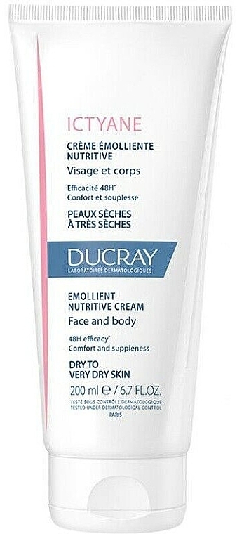 Emollient Nutritive Face & Body Cream - Ducray Ictyane Emollient Nutritive Anti-Dryness Face & Body Cream — photo N1