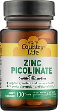 Zinc Picolinate, 25 mg - Country Life Zinc Picolinate — photo N1