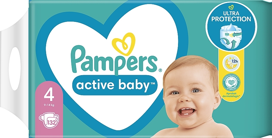 Diapers 'Active Baby' 4 (9-14 kg), 132 pcs - Pampers — photo N8