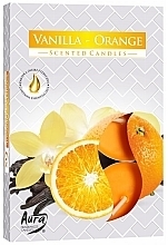 Fragrances, Perfumes, Cosmetics Orange and Vanilla Tea Light Set - Bispol Aura Vanilla Orange Scented Candles