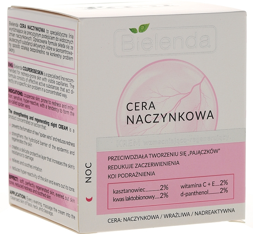 Firming and Regenerating Night Cream - Bielenda Capillary Skin Face Cream — photo N1