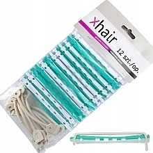 Cold Curling Curlers, d6 mm, white-green, 12 pieces - Xhair — photo N1