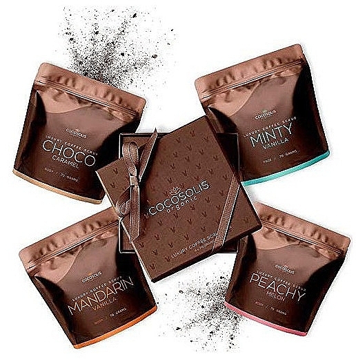 Set - Cocosolis Luxury Coffee Scrub Box (b/scr/3x70g + f/scr/70g) — photo N1