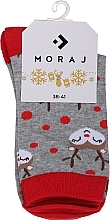 Fragrances, Perfumes, Cosmetics Women Christmas Socks, CSLS250-015, grey-red - Moraj