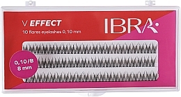 V Effect Lash Individuals B 0.10, 8 mm - Ibra 10 Flares Eyelash — photo N1