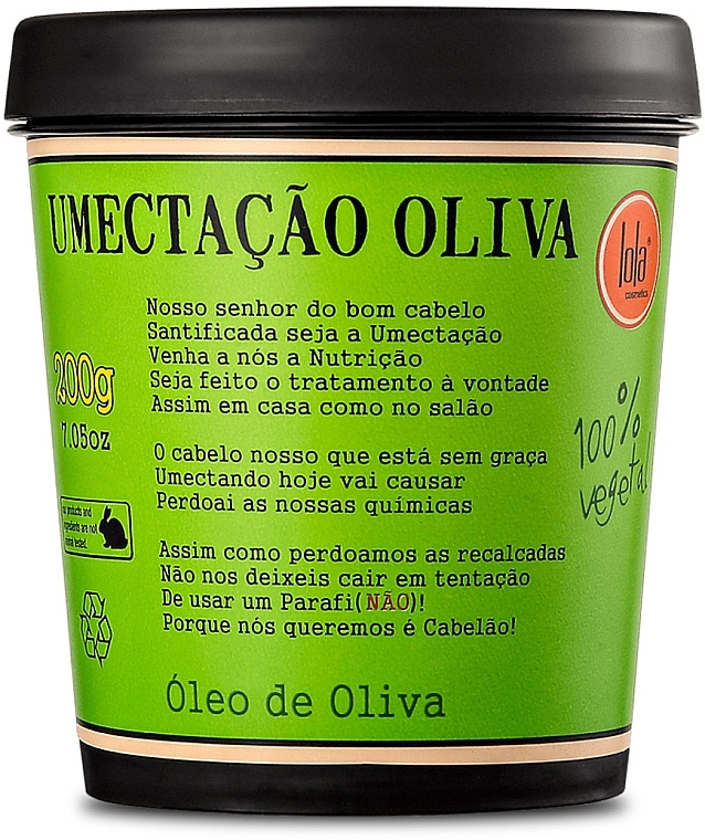 Moisturizing & Nourishing Olive Oil Mask for Damaged Hair - Lola Cosmetics Umectacao Oliva Mask — photo N1