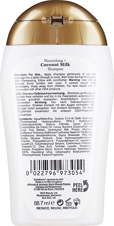 Coconut Milk Repairing Shampoo - OGX Nourishing Coconut Milk Shampoo — photo N4