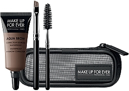 Set - Make Up For Ever Aqua Brow Eyebrow Corrector Kit (corrector/7ml + brush/2pcs + bag) — photo N1