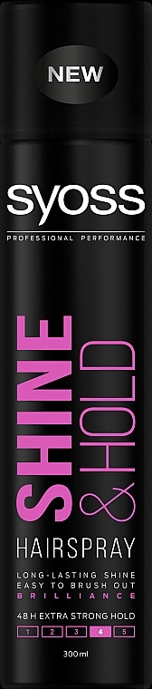 Extra Strong Hold Hair Spray - Syoss Shine & Hold — photo N1