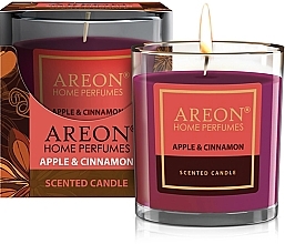 Apple & Cinnamon Scented Candle in Glass - Areon Home Fragrance Apple & Cinnamon Scented Candle — photo N1