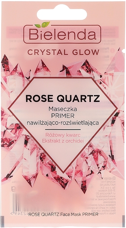 Moisturizing & Brightening Face Mask Primer - Bielenda Crystal Glow Rose Quartz — photo N1