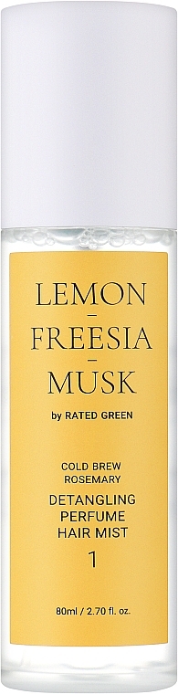 Lemon-Freesia-Musk Perfumed Hair Mist - Rated Green Cold Brew Rosemary Detangling Perfume Hair Mist 1 — photo N1