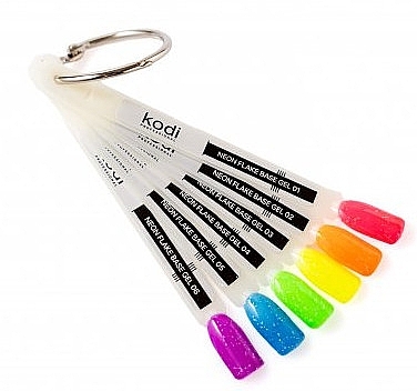 Neon Flake Base Color Base Coat Palette, 6 tips - Kodi Professional — photo N1