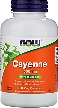 Dietary Supplement, 500mg, 250 capsules - Now Foods Cayenne — photo N10