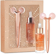 Fragrances, Perfumes, Cosmetics Set - Crystallove Rose Quartz 3D Lift & Sculpt Set Limited Edition (ser/30ml + massager/1pc)