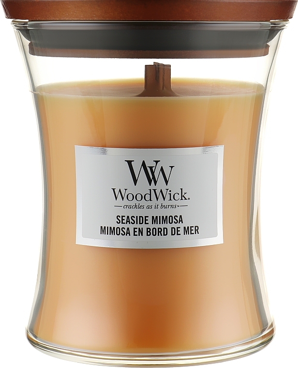 Scented Candle in Glass - WoodWick Hourglass Candle Seaside Mimosa — photo N1
