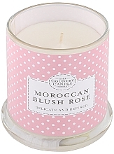 Fragrances, Perfumes, Cosmetics Scented Candle in Glass Jar - The Country Candle Company Polkadot Moroccan Blush Rose Candle