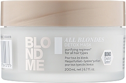 Fragrances, Perfumes, Cosmetics Detox Hair Mask - Schwarzkopf Professional Blondme All Blondes Detox Mask