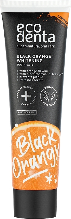 Whitening Charcoal Toothpaste with Orange Flavor, fluoride-free - Ecodenta Black Orange Whitening Toothpaste — photo N1