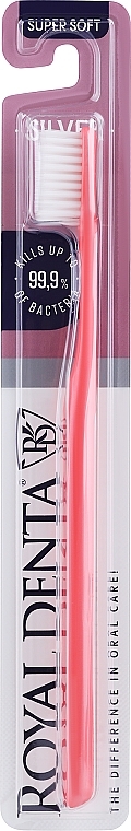 Extra Soft Silver Toothbrush, coral - Royal Denta Silver Super Soft — photo N1