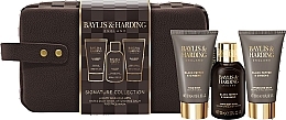 Set - Baylis & Harding Black Pepper & Ginseng Men's Luxury Wash Bag Gift Set (shm/100ml + f/wash/50ml + ash/balm/50ml + bag/1pc) — photo N1